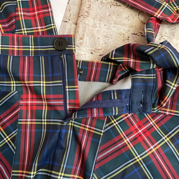NWT Allegra K plaid Contrast, color, pinafore suspender Mini skirt size L. - Picture 5 of 12